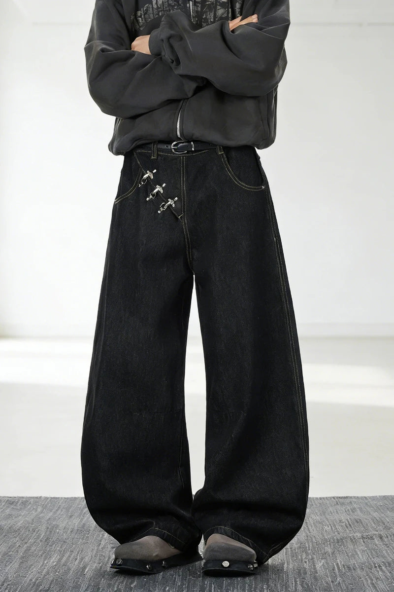 🔥 Jean Baggy Homme Y2K – Coupe Relaxed Fit 👖 Cargo Multi-Poches & Style Streetwear 💥