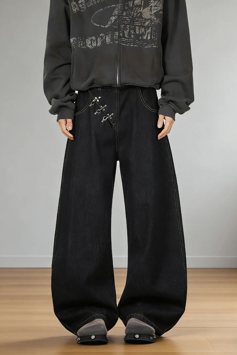 🔥 Jean Baggy Homme Y2K – Coupe Relaxed Fit 👖 Cargo Multi-Poches & Style Streetwear 💥