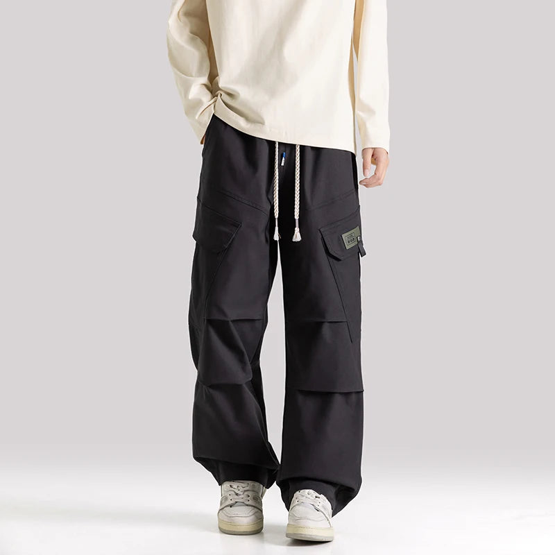 🔥 Pantalon Baggy Homme Casual – Loose Fit Workwear 🇺🇸 Multi-Poches & Style Américain 👖