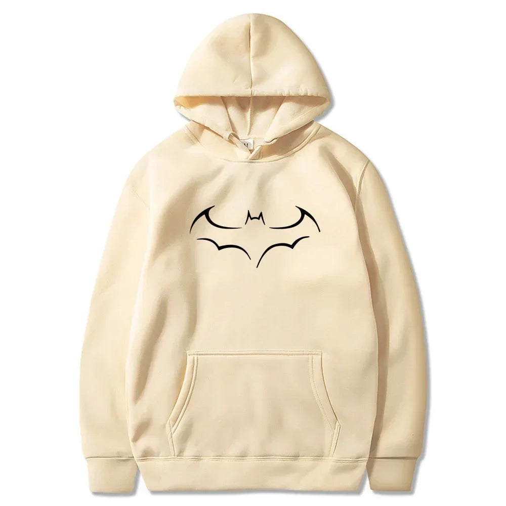 Sweat à Capuche Imprimé Chauve-Souris – Style Mystique et Tendance