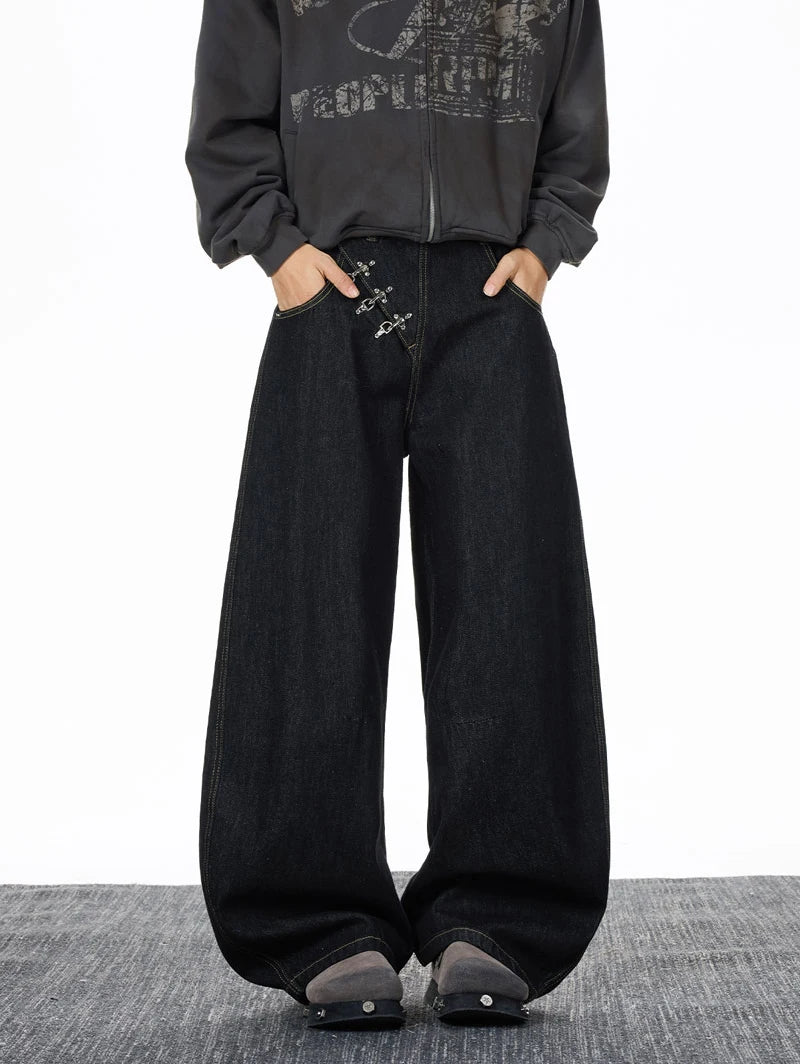 🔥 Jean Baggy Homme Y2K – Coupe Relaxed Fit 👖 Cargo Multi-Poches & Style Streetwear 💥